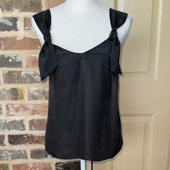 Amanda Richard Dark Gray Silk Adjustable Strap Sleeveless Camisole Tank Top Sz S - Picture 1 of 9